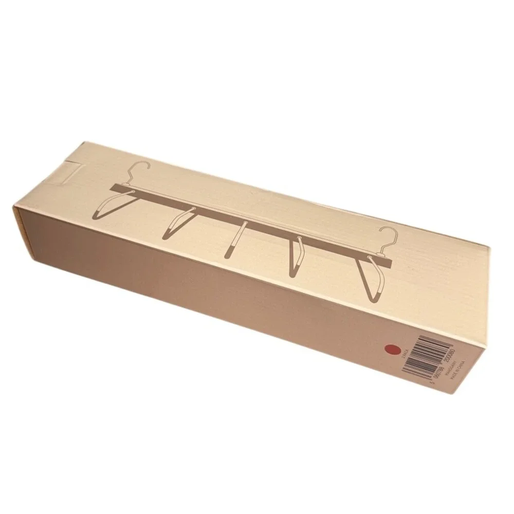 Pants Hanger 2 Pack Mahogany Wooden Closet Organizer Space Saving Collapsible